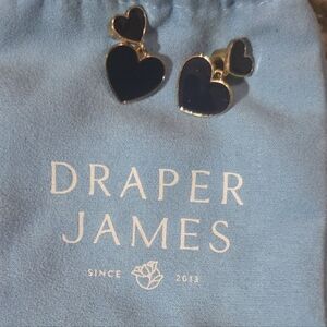 Draper James Navy Heart Earrings
